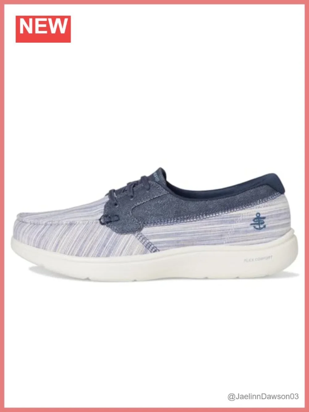 Women's Striped Metallic Canvas Boat Shoes, No Tie Fit, Air-Cooled Cushioned